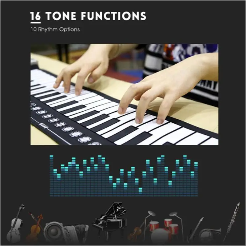 Multi Портативный 49/88 клавиш рулонное пианино гибкий силиконовый складной электронная клавиатура для детей Студент музыкальный инструмент