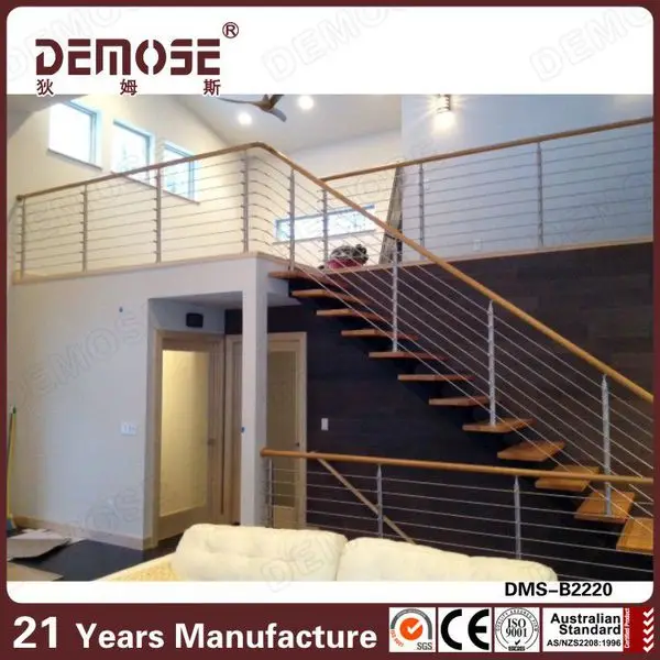 Morden Stainless Steel Indoor Railings Stairs With Wood