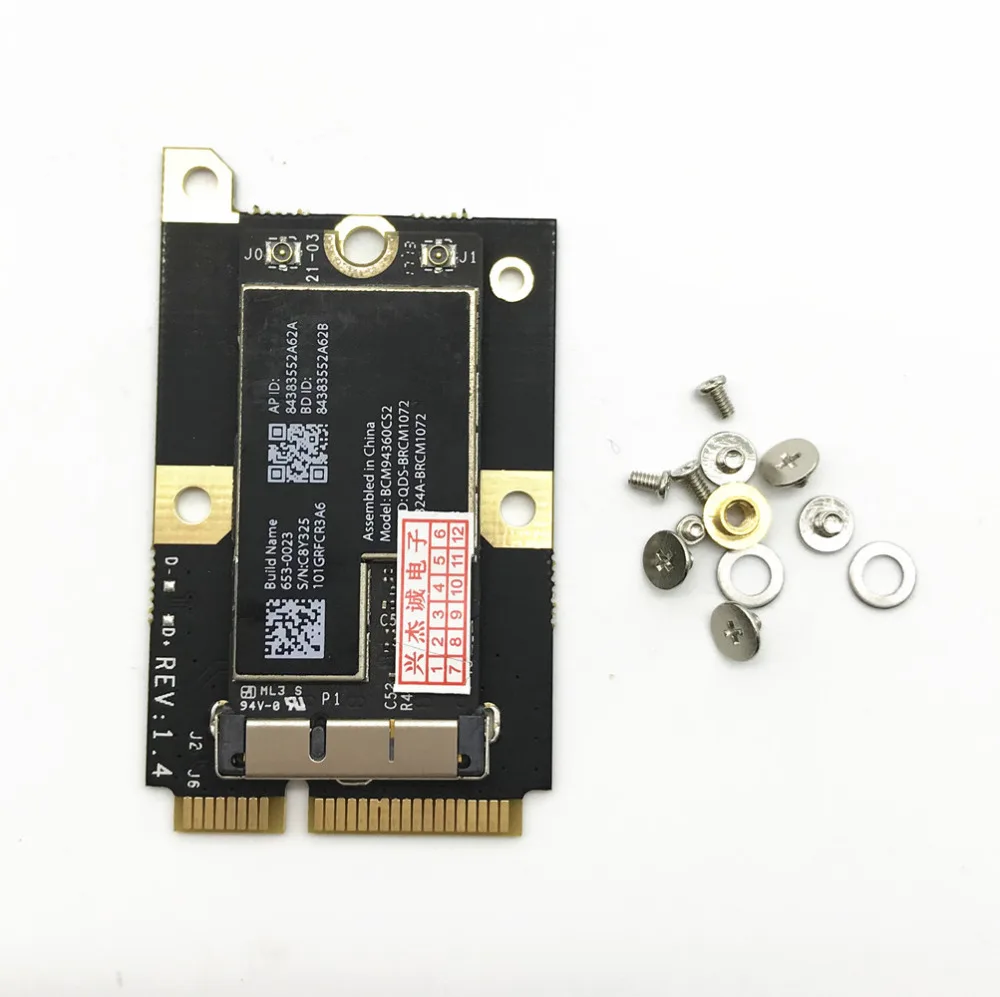 802.11AC BCM94360CS2 867 Мбит/с Аэропорт WiFi WLAN карта Bluetooth 4,0 и мини PCI-E адаптер и антенны