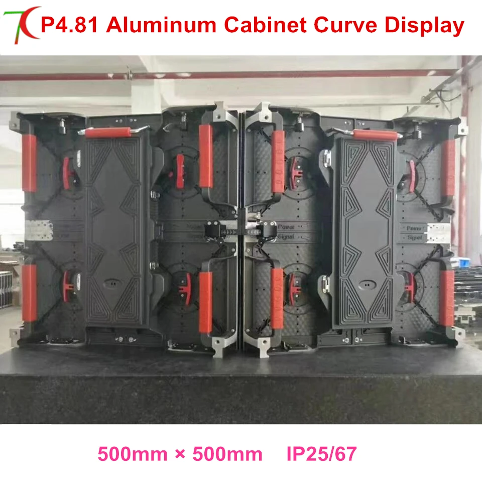 Кривой СВЕТОДИОДНЫЙ экран P4.81 500*500 мм водонепроницаемый литой алюминиевый Прокат дисплей шкафа