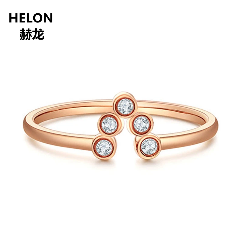 

0.13ct SI/H Full Cut Natural Diamonds Engagement Ring Women Wedding Band Solid 14k Rose Gold Certified Diamnds Fine Jewelry