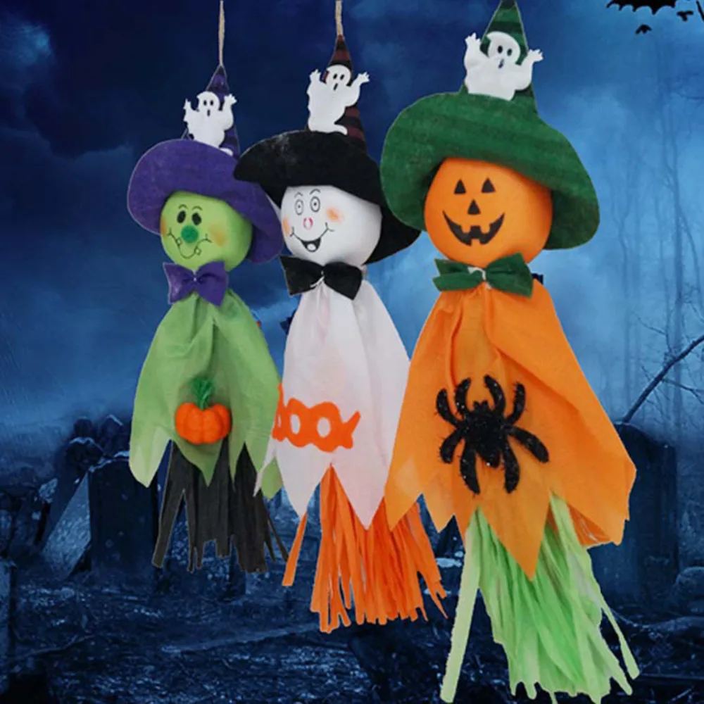 1 pcs hot sale 36x17cm cute ghost hanging hangtag halloween decoration kids funny joking toys festival