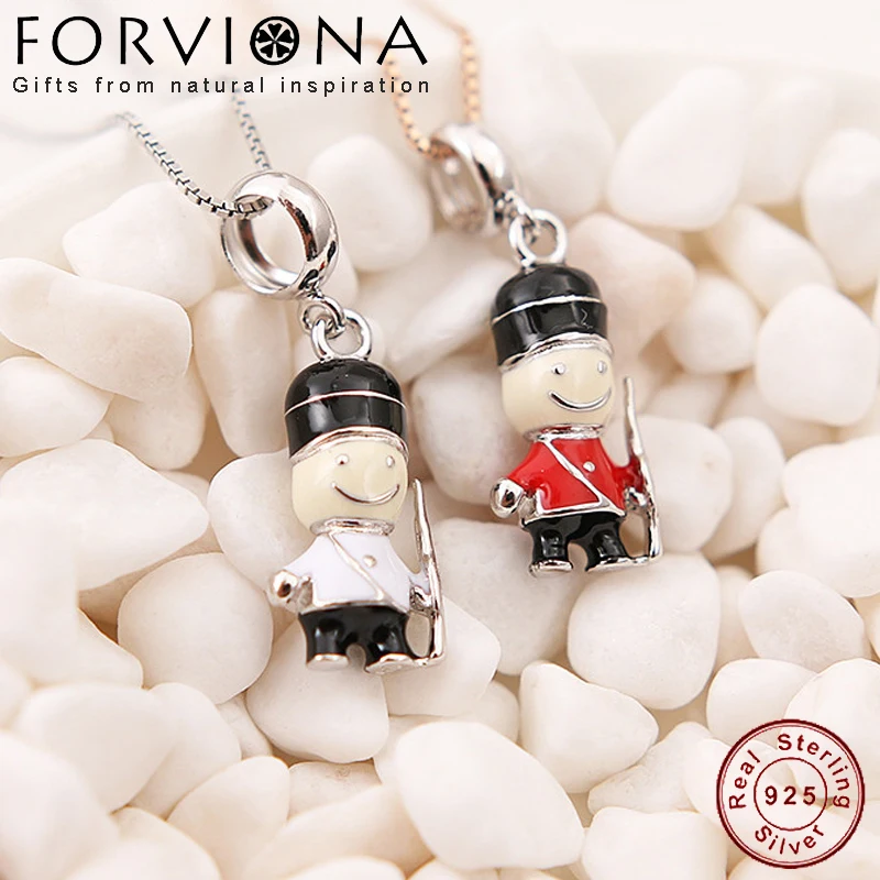 100 925 Sterling Silver Charms Toy Royal Guard Soldier Enamel Dangle