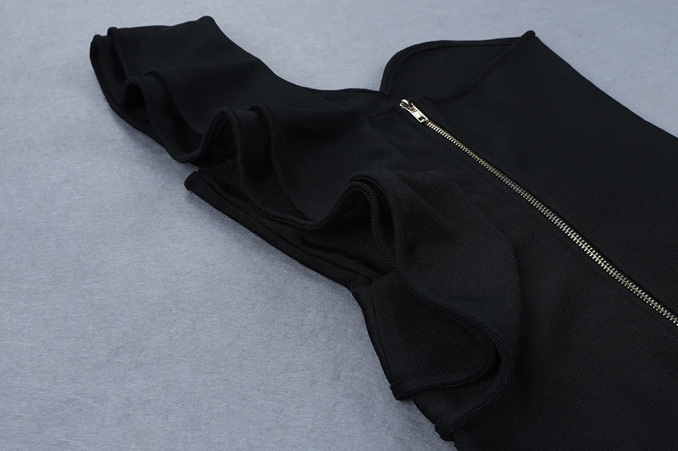 Сексуальное Бандажное черное платье с разрезом женское платье 2019 Новое Клубное облегающее платье с одним плечом гофрированное модное
