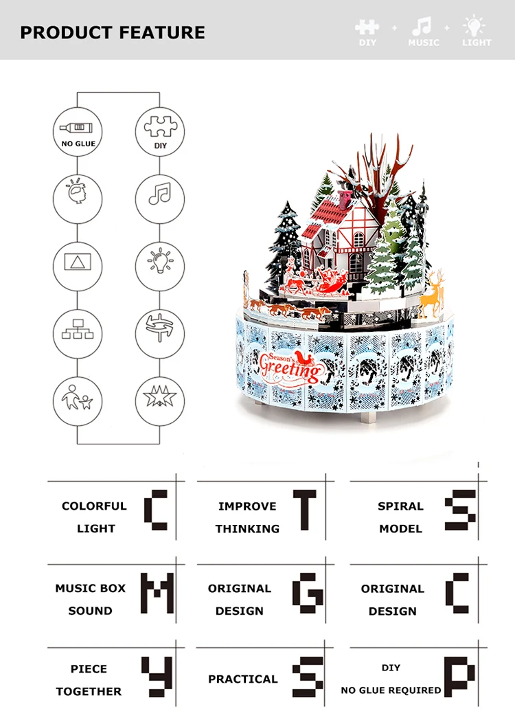 Зимний Снежный пейзаж тема Сделай Сам металлическая музыкальная шкатулка заводная ручная работа музыкальная шкатулка металлическая головоломка Рождественский подарок головоломка Музыкальная Коробка