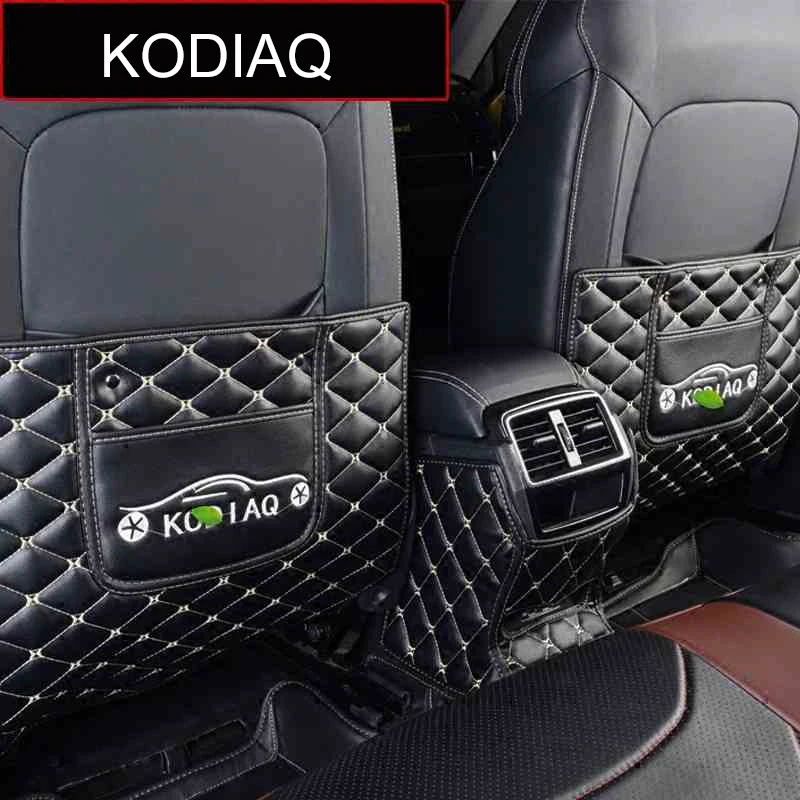 QHCP Car Seat Anti kick Pad PU Leather 3Pcs/Set Seat Armrest Cover Anti
