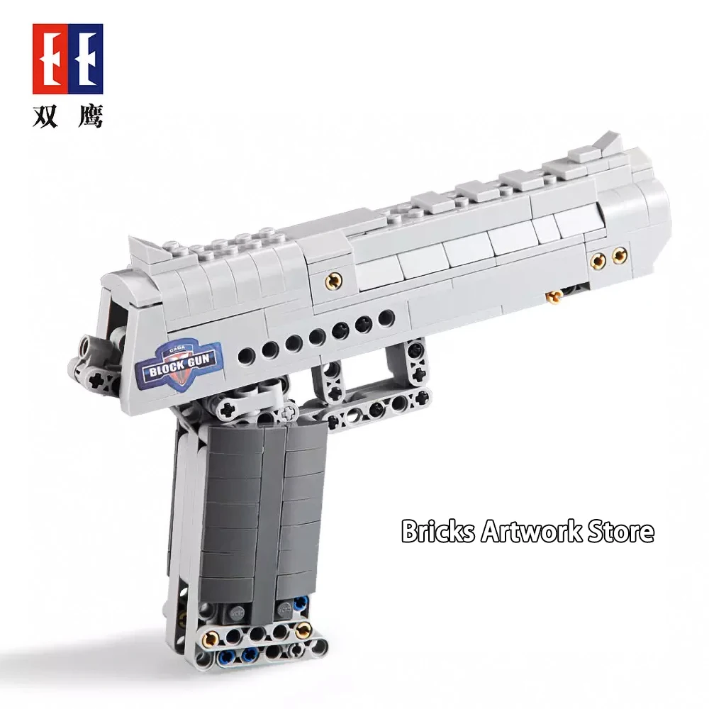 

Fit Legoness Technic Set Desert Eagle Block Handgun Gun Can Fire Bullets 307pcs Building Blocks Bricks Toys For Kids Boys Gifts