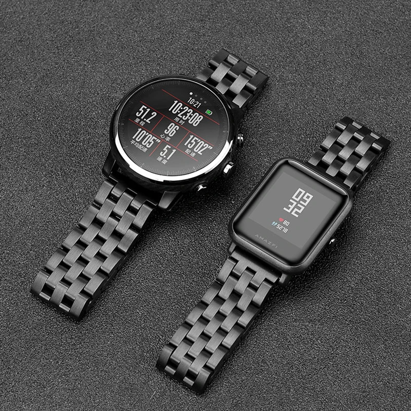 Браслет 20мм / 22мм для AMAZFIT GTR 42 / 47MM Смарт-часы Amazfit GTS Сменный ремешок для часов Быстрый выпуск Ремешок из нержавеющей стали для аксессуаров Amazfit Watch 2 / 2S / 3