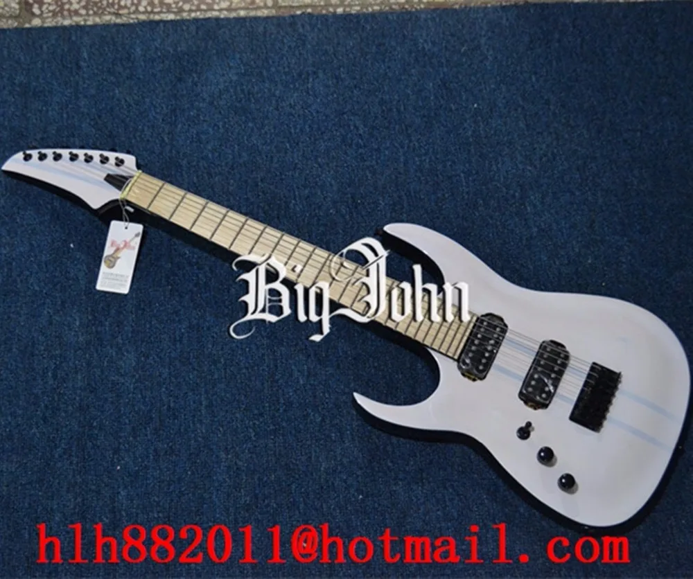 Бесплатная доставка новая белая электрогитара Big John 7 струн цельная сэндвич