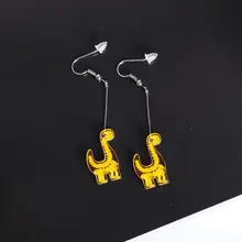 

European Trendy Fashion Personality Jewlry Acrylic Small Dinosaurs Women Long Earrings
