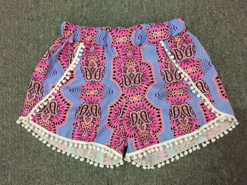 Fishsunday женские свободные шорты с эластичной лентой, женские летние пляжные шорты 0704 - Цвет: Pink