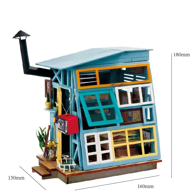 

Assemble DG-M03 DIY Doll House Miniature Decoration With Furniture Kids Children Wooden Dollhouse Toy Friends Craft Gift