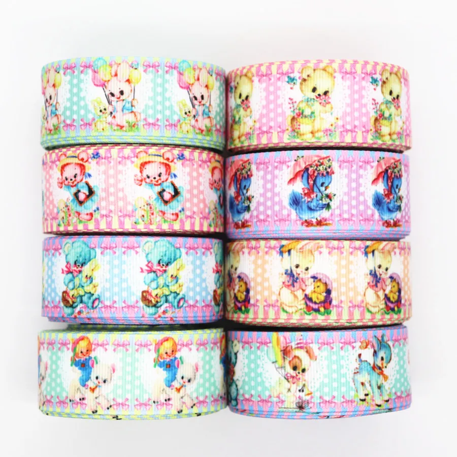 

Edoyoyo Grosgrain Ribbons 1" 25mm 5 yards Cute Artoon Printed DIY Hair Bows Handmade Materials Ribbons