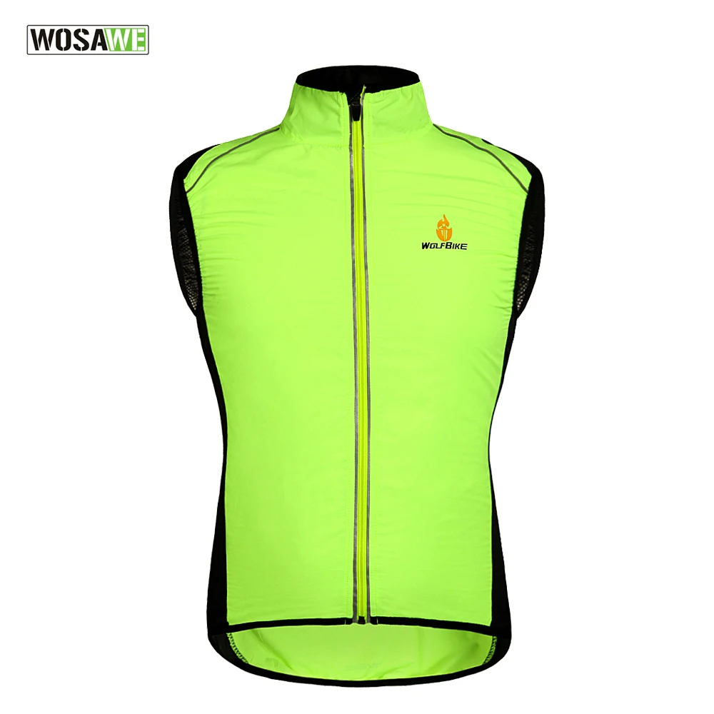 WOLFBIKE ветрозащитный жилет для велоспорта Джерси без рукавов велосипедная одежда ветрозащитная дышащая Светоотражающая куртка для горного велосипеда