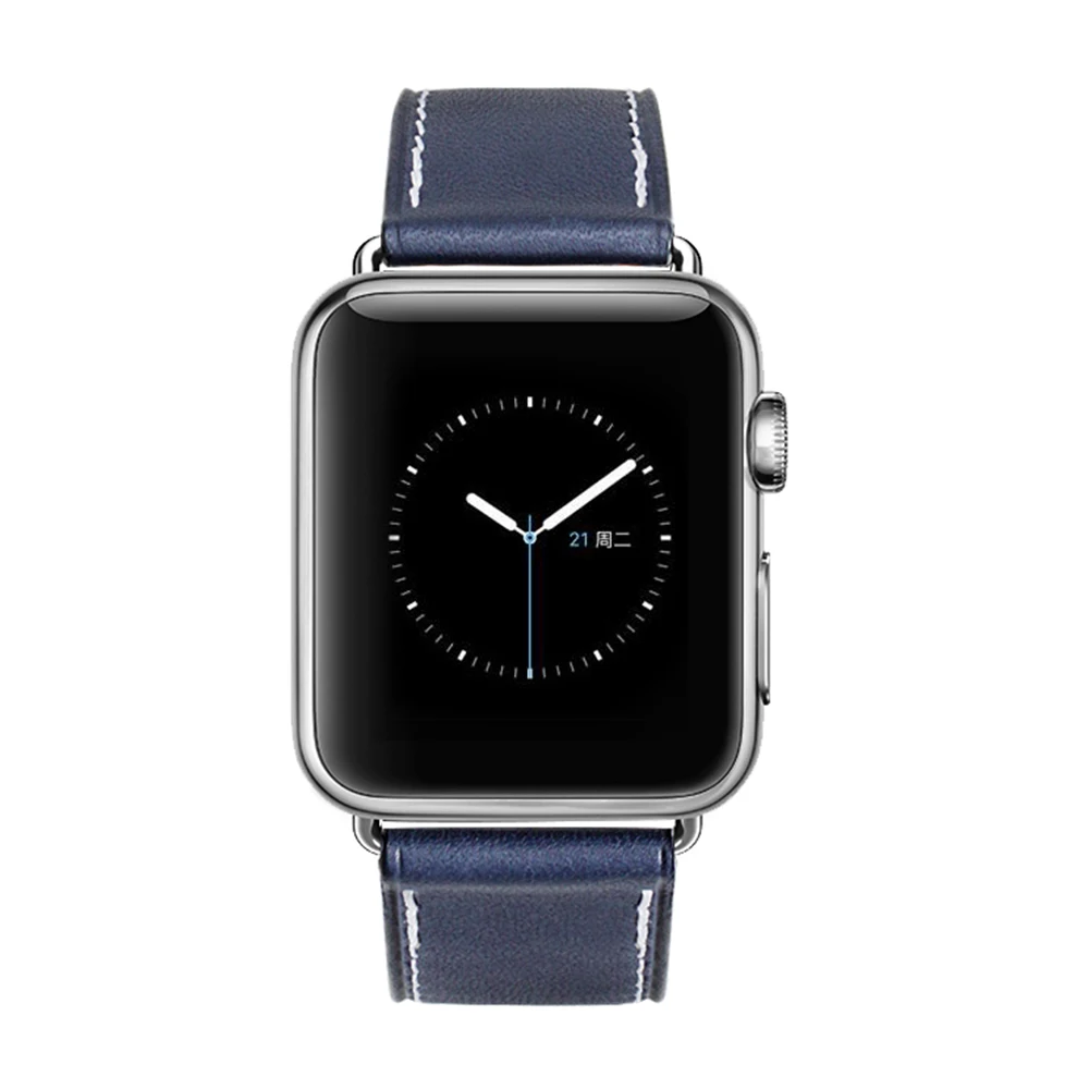 IStrap синие Высококачественные наручные часы на кожаном ремешке для iWatch 38 мм 42 мм/40