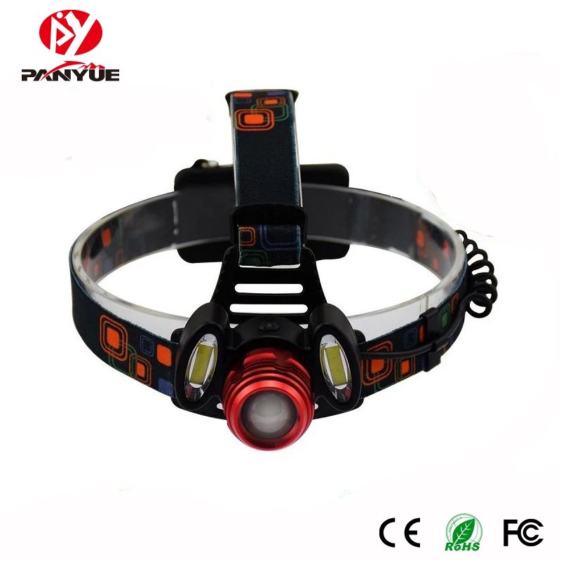 

PANYUE 2000LM High Power led headlamp XM-L T6+2*COB Super Bright Waterproof USB Rechargeable Headlight Head lamp 18650 Battery