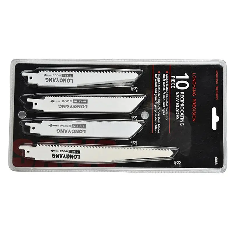 10PCS/Set Reciprocating Saw Blades Kit Set Metal Blades/Wood/Demolition