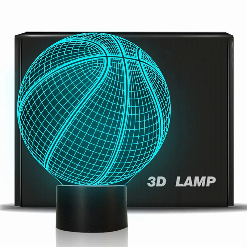 

2019 FIBA Basketball World Cup 3D Illusion Basketball Gift Glowing Table Desk Decor 7 Color Touch Switch Toy for Fans Home Decor