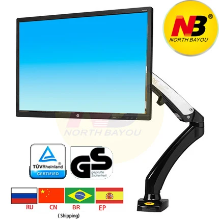 Monitor de Secretária Suporte de Ajuste Imprensa do ar nb Alumínio 27 Desktop Monitor Vesa Mount 360 Rotate 1 2 Usb F100 Gás Strut Montagem Vesa - Image 3