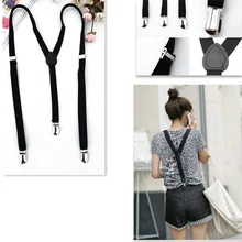 TFGS популярный стиль регулируемые простые черные подтяжки сверхмощный унисекс Мужские Женские 1,5 см