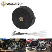 ZSDTRP Motorcycle Incombustible Turbo Manifold Heat Exhaust Wrap Tape Thermal Stainless Tiles 1.5mm*50mm*5m/10m/15m