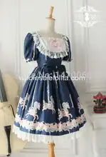 Sweet Whirligig Fairy Tale Print Blue OP Lolita Dress