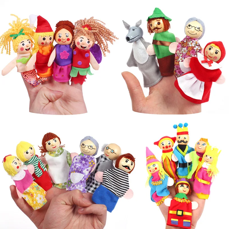 7 видов 10 шт. маленькие Мультяшные животные фигурки на пальцы куклы семья пальчиков набор мягкая ткань кукла для детей подарок плюшевые