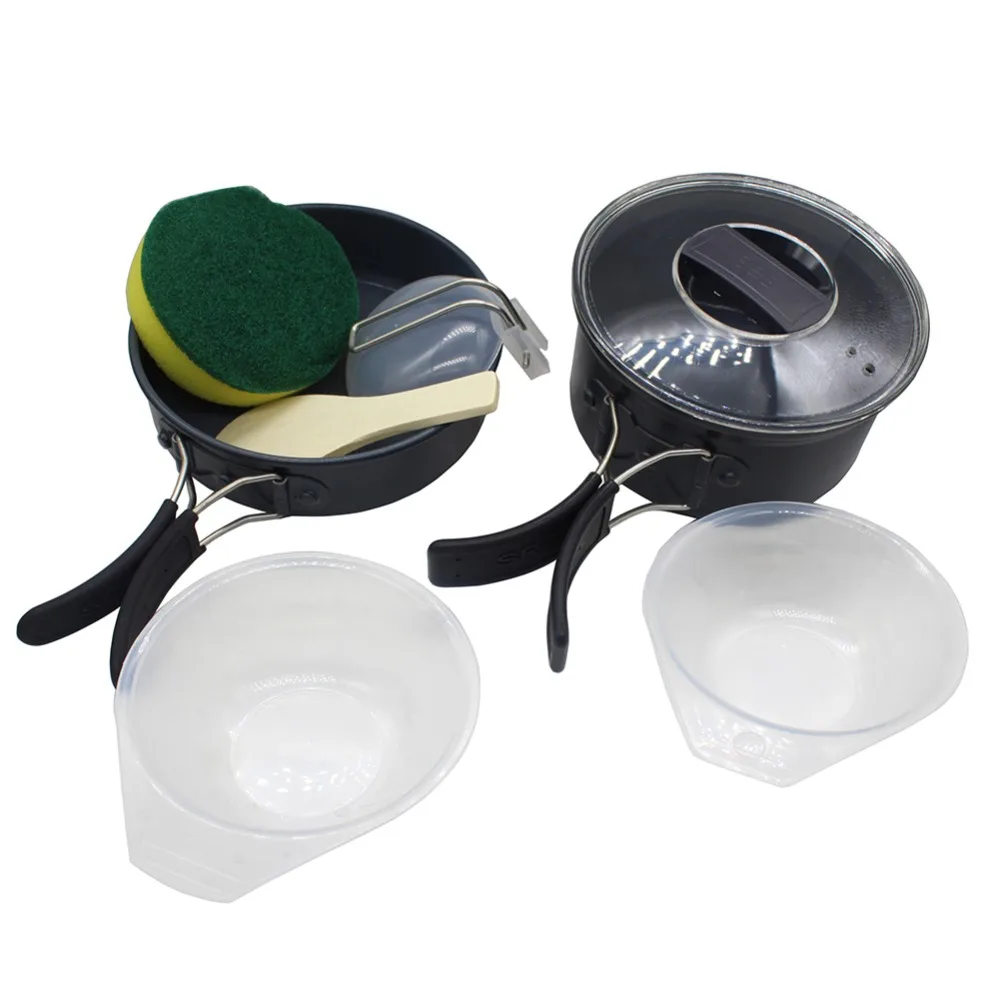 

dishes for tourism Portable Camping Cookware Utensils Outdoor Tableware Set Hiking Picnic Backpacking Camping Tableware Pot pan