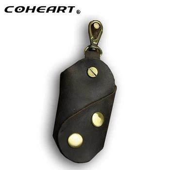 

High Quality key holder wallet,mini key wallets car vintage style crazy horse leather keys purse best gift for man