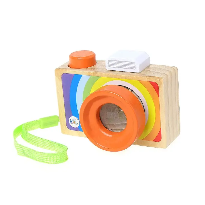 Деревянные мини-камеры игрушки-калейдоскопы для детской комнаты Висячие шейные шнурки висячие украшения игрушки - Цвет: A
