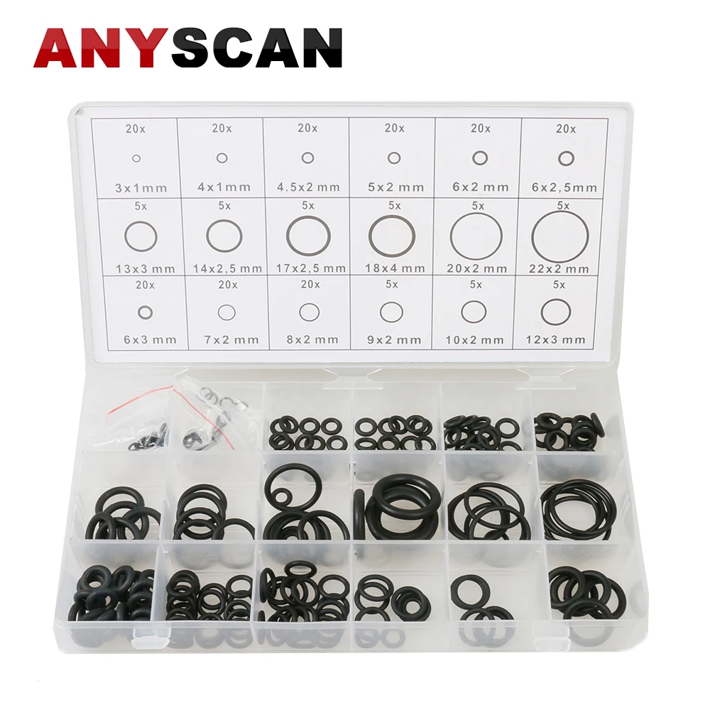 AUTOOL 225PCS Rubber O Ring Washer Seals Watch Gaskets Set Assortment
