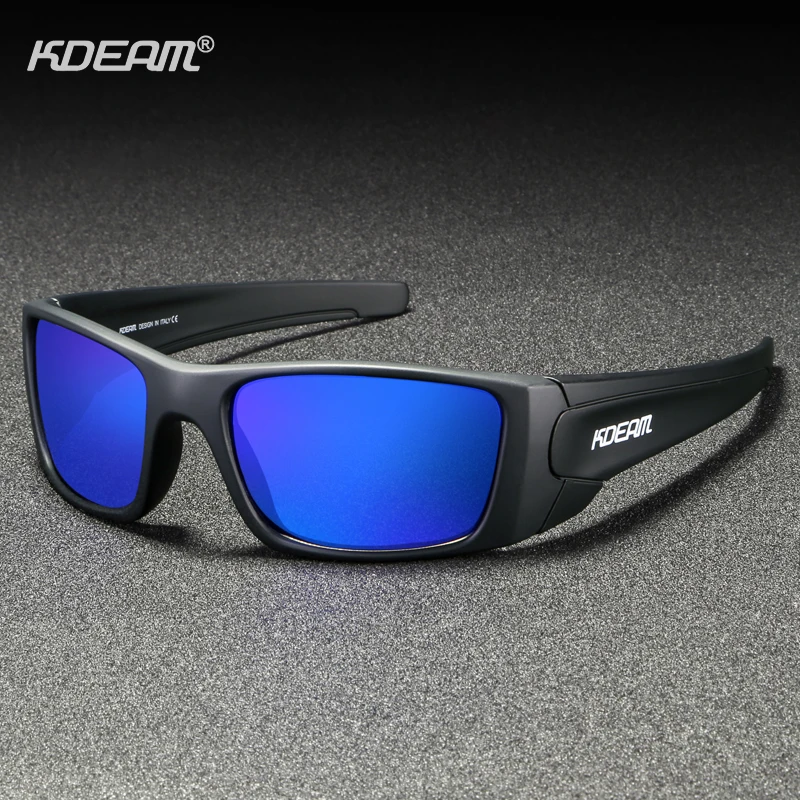 Skup KDEAM Unisex prostokątne okulary polaryzacyjne dla mężczyzn bieganie wspinaczka sport okulary TR90 prawdziwe powlekane szkła ramki