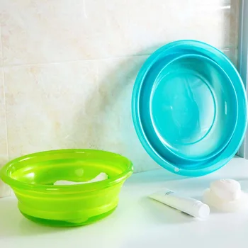 

OTHERHOUSE Household Wash Basin Portable Sink Foot Bucket Folding Washbasin Plastic Foot Basin Travel Outdoor Camp Basins