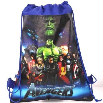 

12pcs Endgame superhero birthday party gifts non-woven drawstring goodie bags kids favor swimming school backpacks