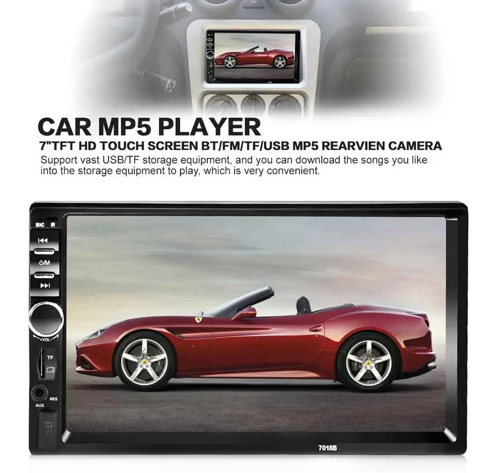 7018B 2 Din 7 Inch Car MP5 Player Touch Screen Car MP4