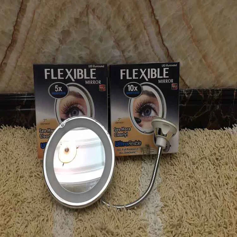 Светодиодный зеркало для макияжа лампа лупы туалетное зеркало 360 градусов вращение 10X увеличивающее стеклянное зеркало светодиодный стол ночник для ванной