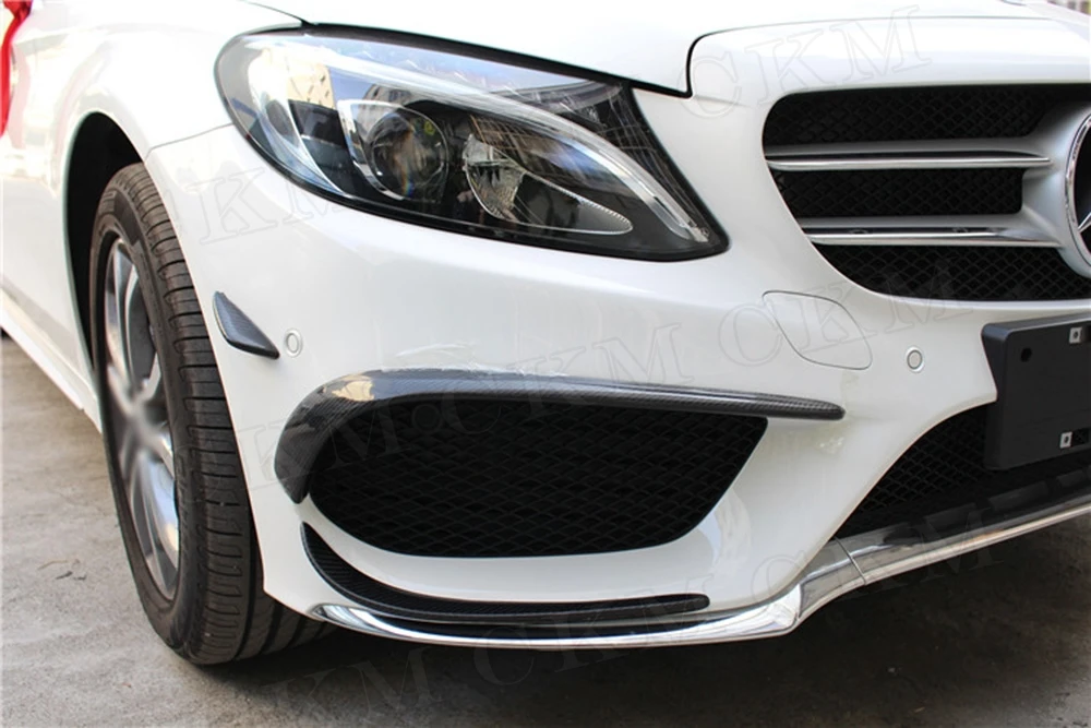 Спортивный передний бампер из углеродного волокна C класса W205 дефлекторный