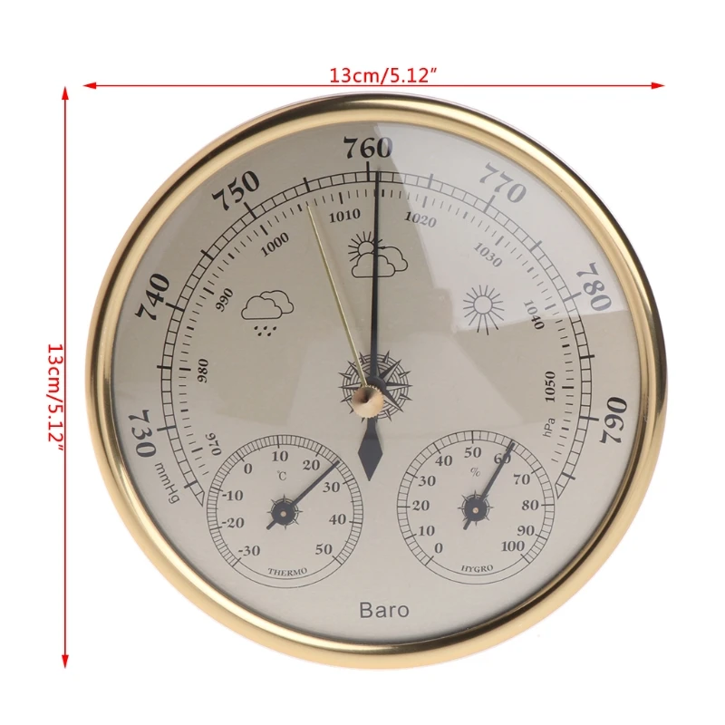 Wall Mounted Household Barometer Thermometer Hygrometer Weather Station Hanging Tool