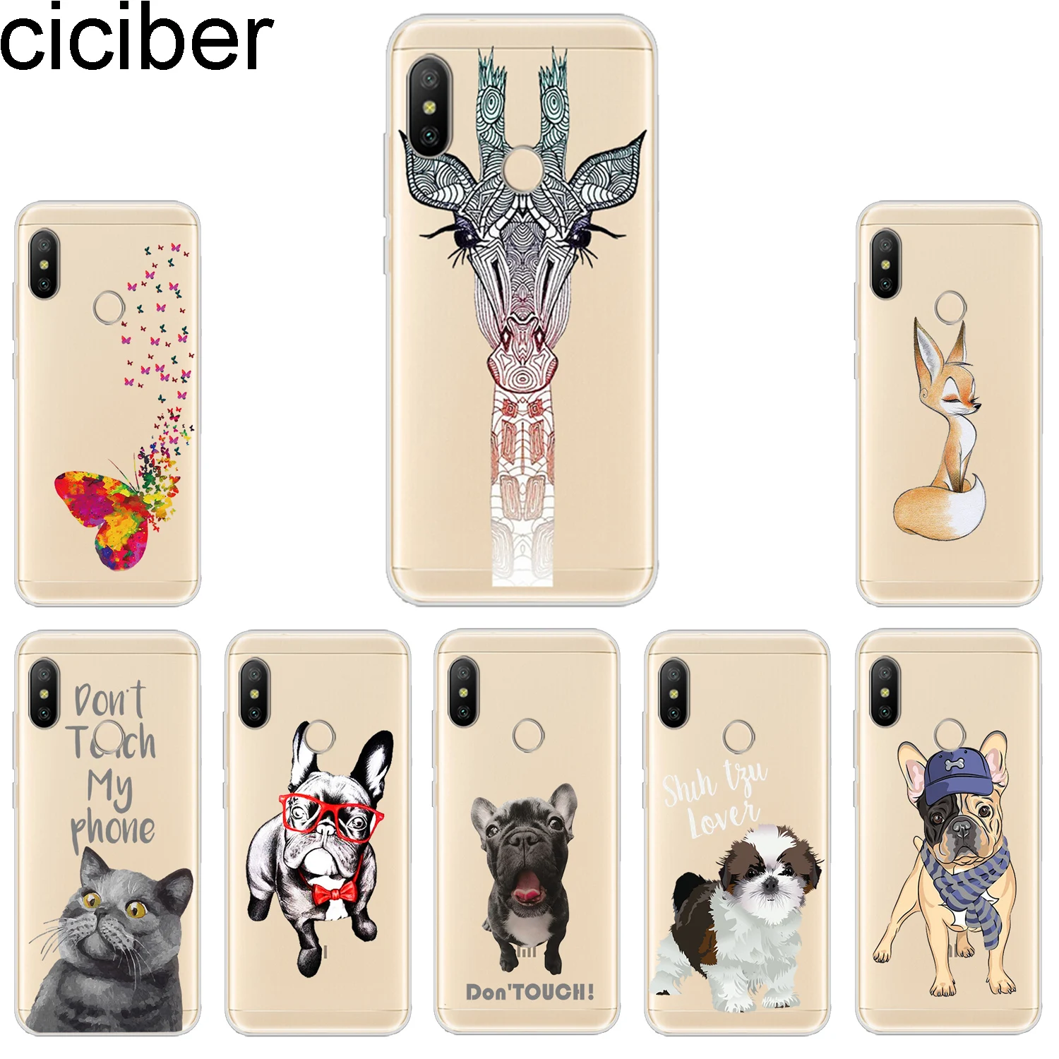 Ciciber чехол для телефона Xiaomi Redmi Note 7 6 5 5A 4 4X3 Pro Мягкий ТПУ S2 5Plus 6A 4A 3S Y1 Lite 6Pro Animal |