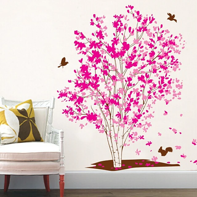 home decor pink wall sticker tree removable family tree wall decal
