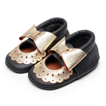 

Genuine Leather Baby Girl Shoes Moccasins Moccs Shoes Bow Fringe Soft Soled Non-slip Footwear Infant Toddler Crib Shoes 0-24 M