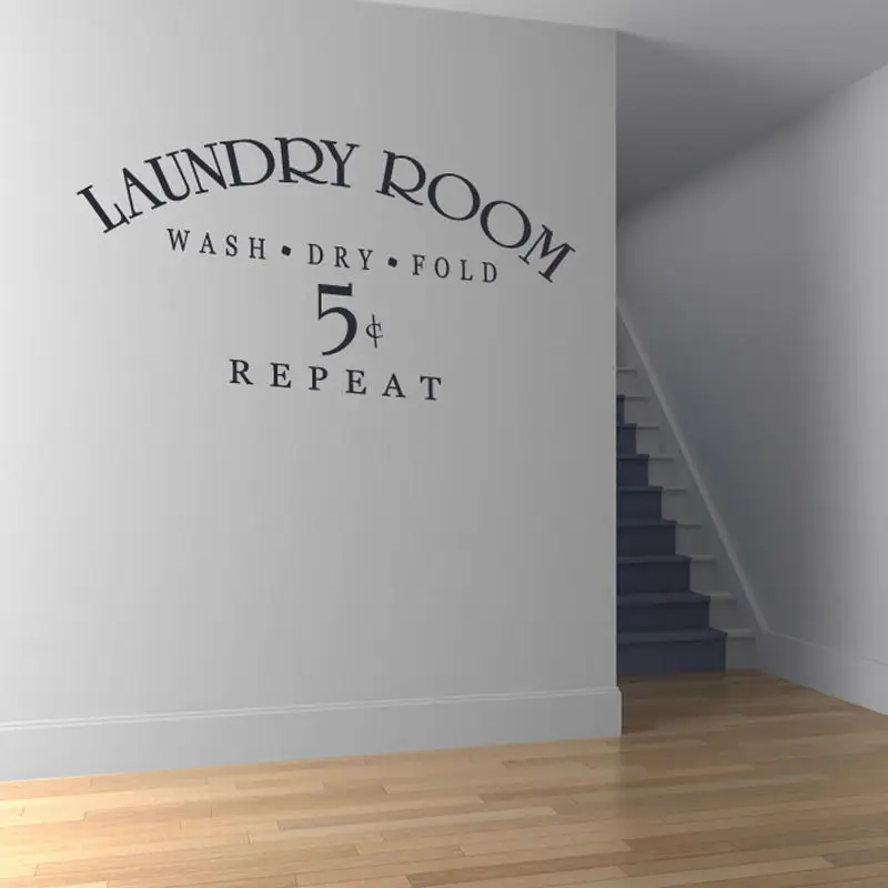 Us 9 72 Diy Laundry Room Stickers Decor Vinyl Wall Decal Art Waterproof Removable Self Adhesive Home Decoration In Wall Stickers From Home Garden