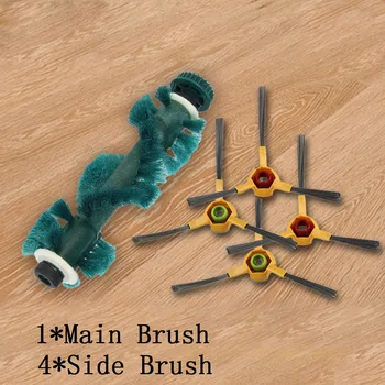 

5Pcs/lot 1Pc Main Agitator Brush and 4Pcs Side Brush for Ecovacs Deebot Deeboo D73 D76 D77 Vacuum Cleaner Turbo Brush Parts