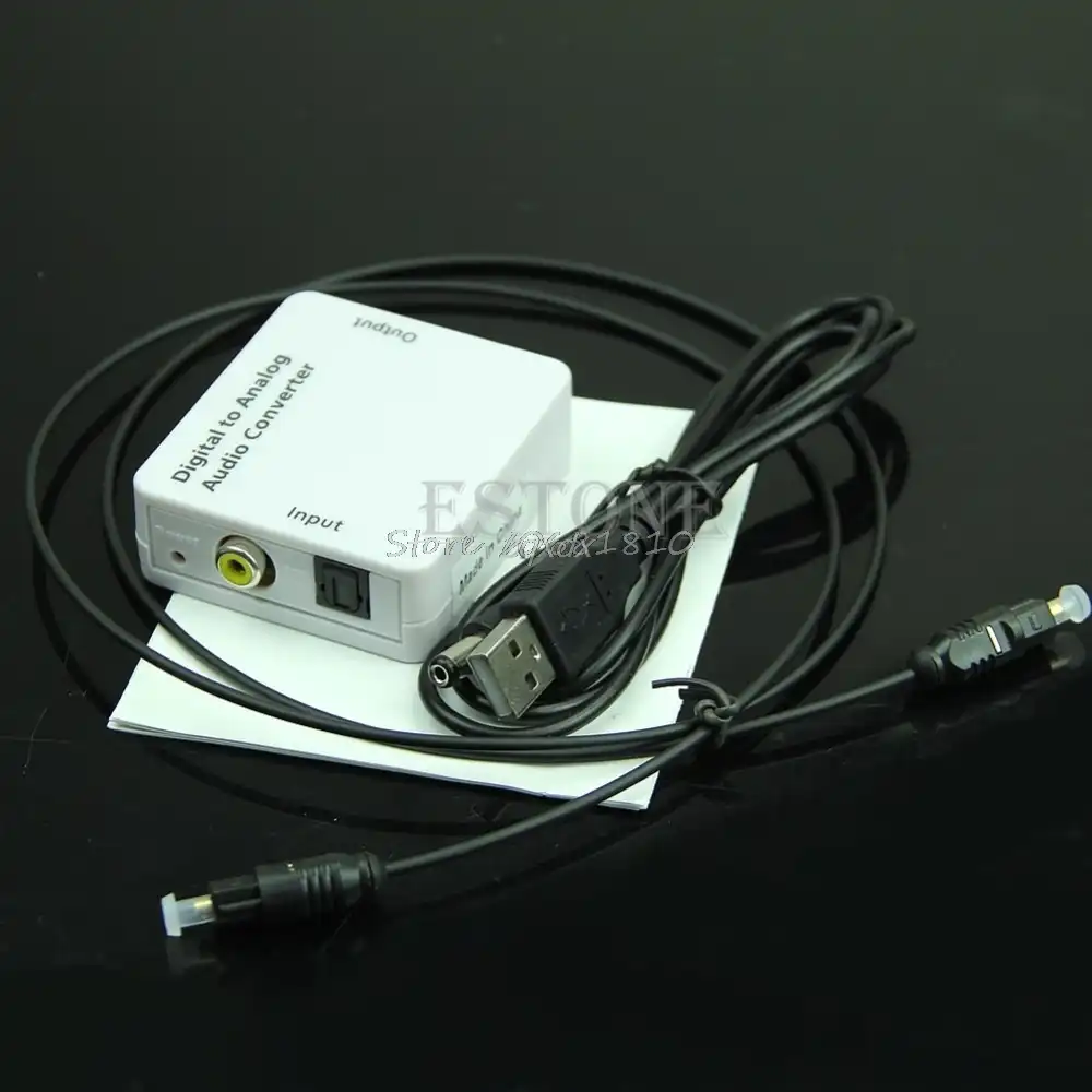 ТВ оптический SPDIF/коаксиальный цифровой к RCA L/R аналоговый аудио конвертер