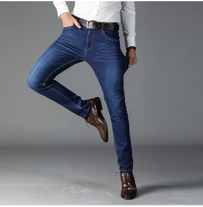 2019 новинка осень зима мужские Брендовые мужские джинсы обычные джинсы джинсовые повседневные брюки вымытые синие джинсы для мужчин бренд