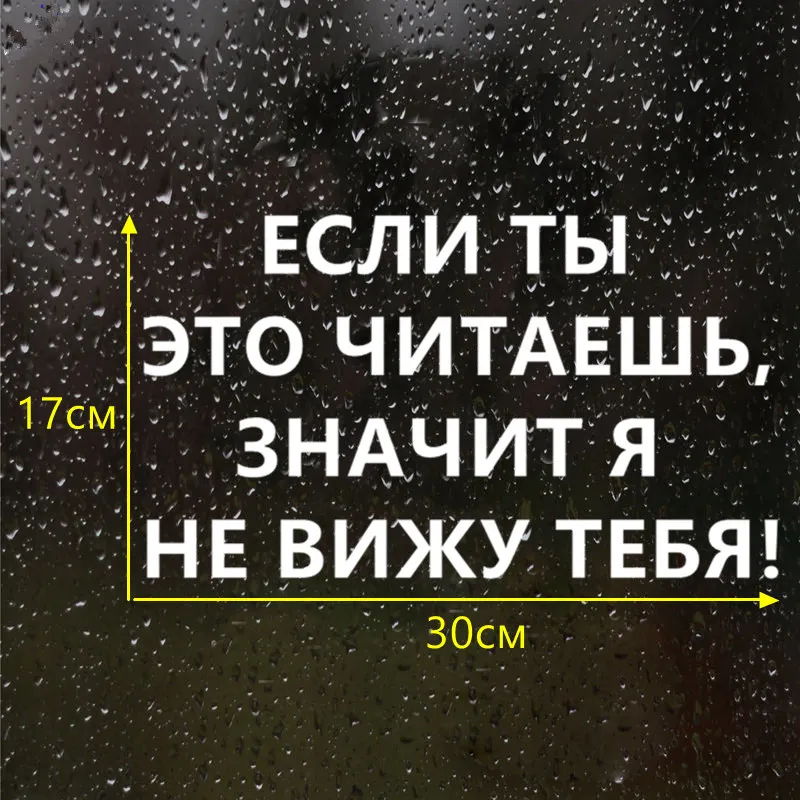 CS 1031#12*21см 17*30см наклейки на авто ЕСЛИ ТЫ ЭТО ЧИТАЕШЬ ЗНАЧИТ Я НЕ ВИЖУ ТЕБЯ