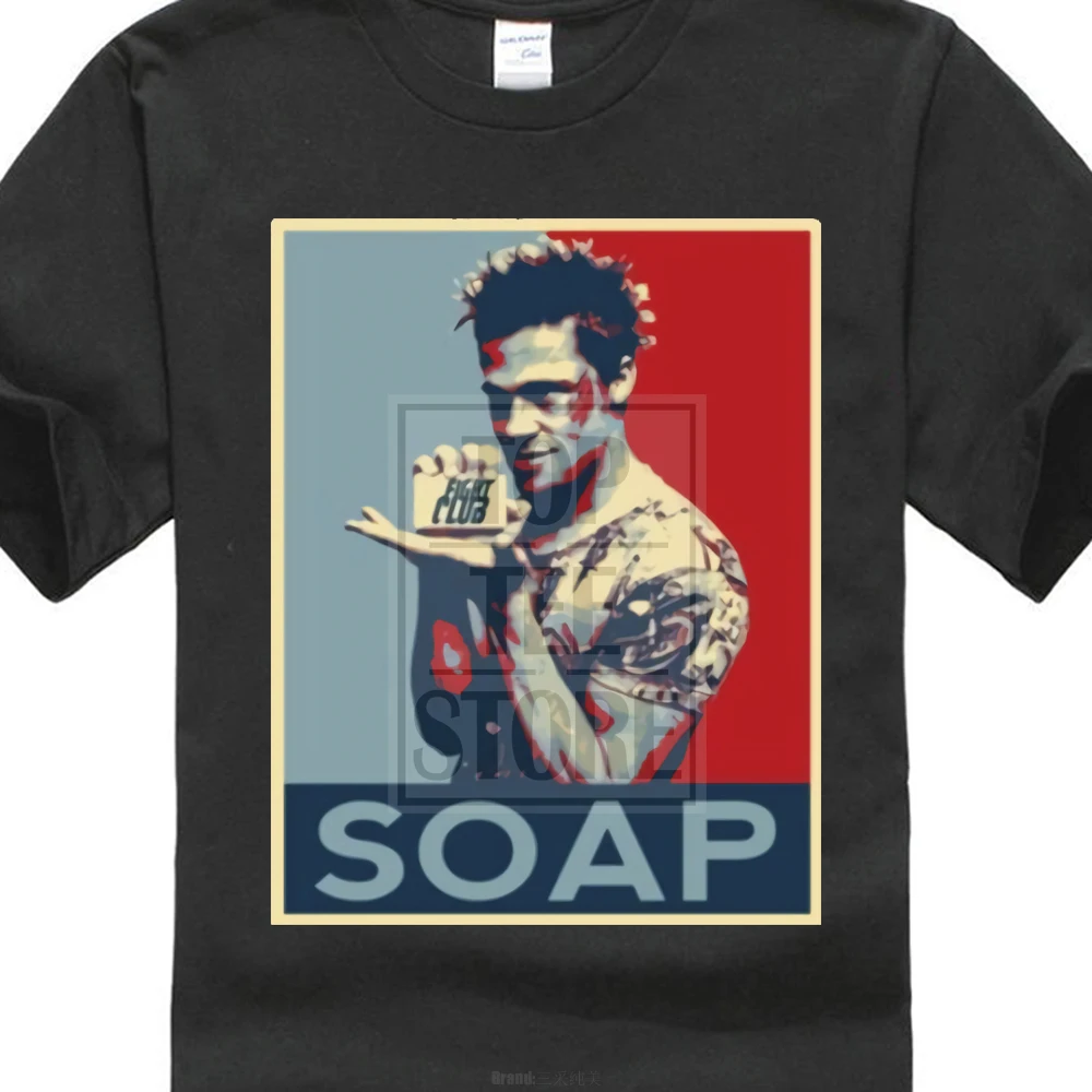 

Hip Hop 2017 Casual Soap Fight Club Brad Pitt Obama Hope Style T Shirt