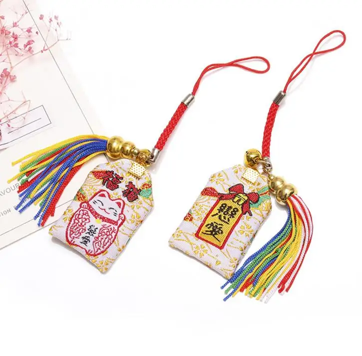 1 шт. Kawaii японский Omamori Cat Lucky Hapiness кулон держатель для ключей мальчик семья ребенок подарок вечерние сувениры