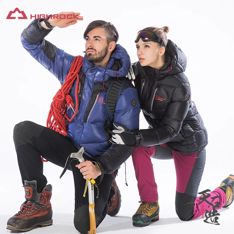 

HIGHROCK Men Women Winter Thicken Goose Down Jackets Outoor Camping Water Resistant Down Parka
