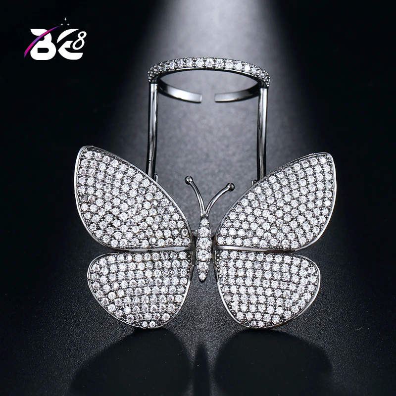 

Be 8 2018 Hot Sale Luxury Cubic Zirconia Fashion Jewelry , Fly Butterfly Shape Adjustable Size Rings for Women Gift R085
